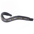 Load image into Gallery viewer, ExionPro Elegant Deep Curved Soft Padded Olivine, Violet Colored Crystal Browband
