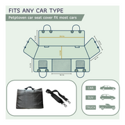 Large Seat Guard Waterproof Back Seat Extended Cover With Mesh Window Storage Pockets