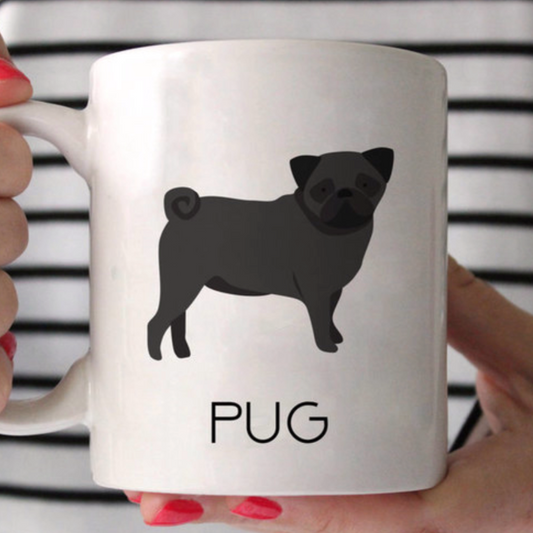 Black Pug Ceramic Mug - Southlake Paws
