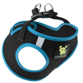 Load image into Gallery viewer, EcoBark Step In Dog Harness - XXXS to Small Breeds- Reflective Soft Mesh Harness for Teacup, Small Dogs and Puppies / Black w/ Teal Piping
