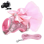 Bling Dog Harness Dress & Leash Set