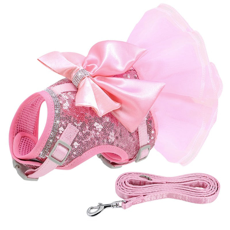 Bling Dog Harness Dress & Leash Set