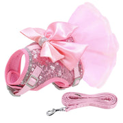 Bling Dog Harness Dress & Leash Set