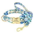 Load image into Gallery viewer, Blue Daisy Flower Dog Collar & Leash Set | Personalized Free - Southlake Paws
