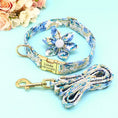 Load image into Gallery viewer, Blue Daisy Flower Dog Collar & Leash Set | Personalized Free - Southlake Paws
