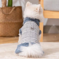 Load image into Gallery viewer, Winter Fleece-Lined Check Dog Harness Dress Coat
