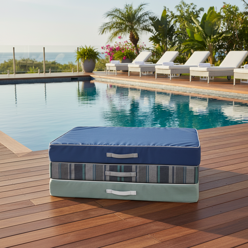 Bowsers Poolside Rectangular Outdoor Dog Cushion - Durable Patio Cushioning