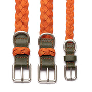 Braided Dog Collar Green/Orange