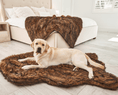 Load image into Gallery viewer, PupRug by Paw.com™ Faux Fur Orthopedic Dog Bed - Curve Brown
