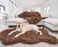 Load image into Gallery viewer, PupRug by Paw.com™ Faux Fur Orthopedic Dog Bed - Curve Brown
