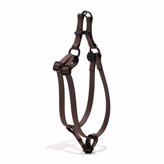 Water Resistant Cat & Dog Harness – Brown with Matte Black Hardware | Durable, Adjustable & All-Weather