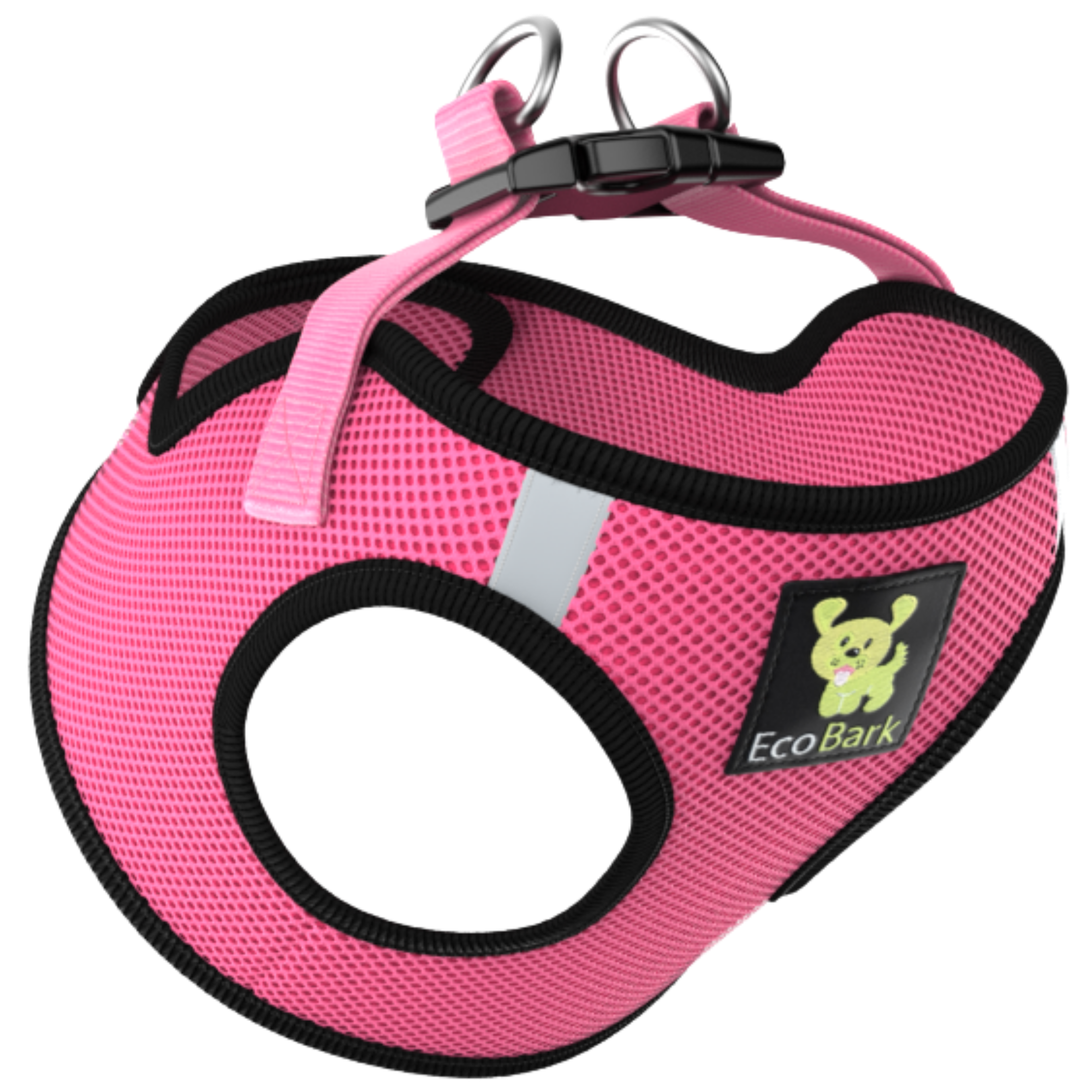 EcoBark Step In Dog Harness - XXXS to Small Breeds- Reflective Soft Mesh Harness for Teacup, Small Dogs and Puppies / Bubblegum Pink