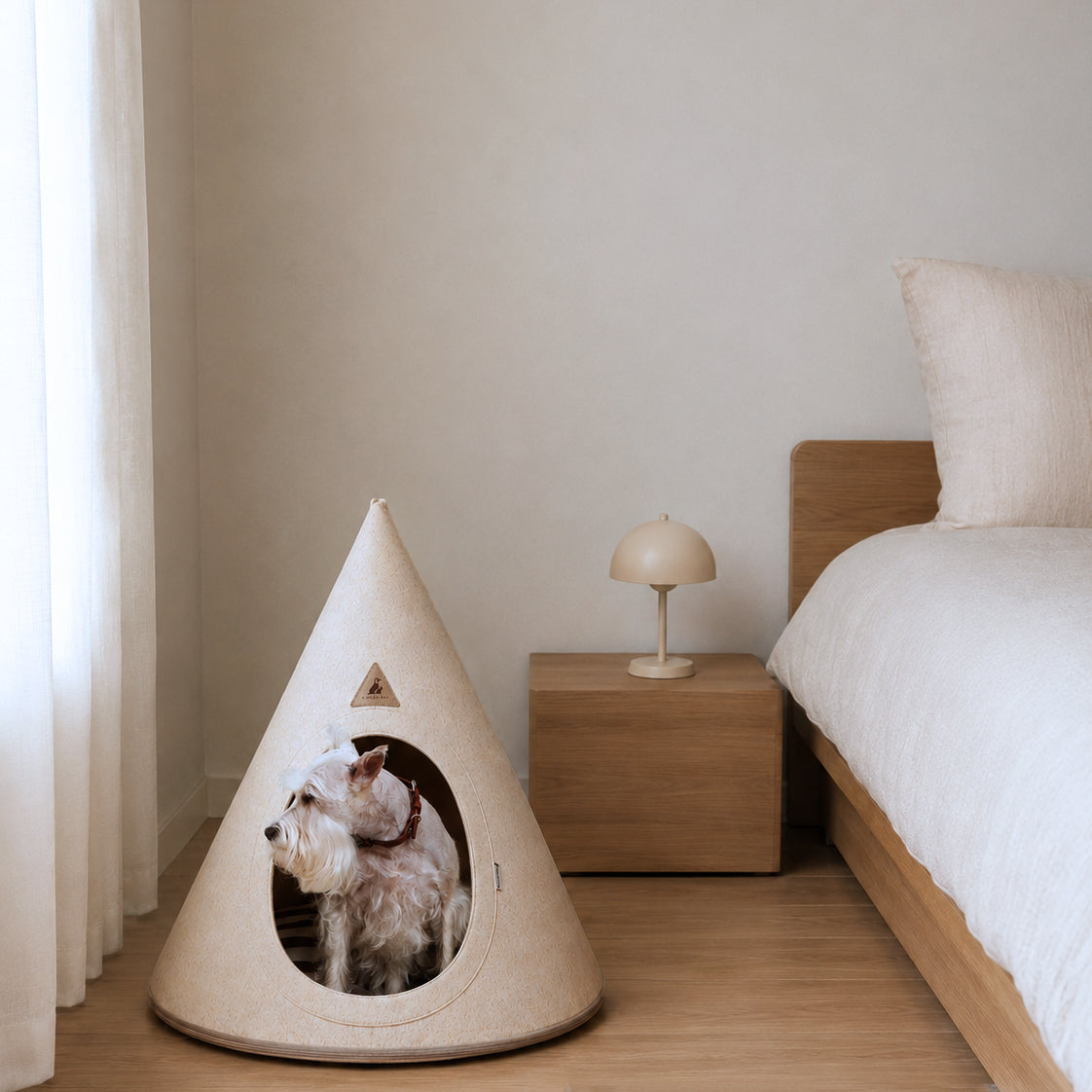 Nooee Pet Cave Buddy (L) – Cream/Brown
