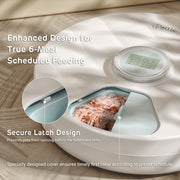 Brioche 6 Meal Cordless Automatic Pet Feeder with Two Ice Packs 