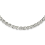 5.75mm Sterling Silver Polished Hollow Spiga Chain Necklace, 18 Inch