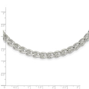 5.75mm Sterling Silver Polished Hollow Spiga Chain Necklace, 18 Inch