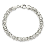 6.5mm Sterling Silver Hollow Byzantine Chain Bracelet, 7.5 Inch