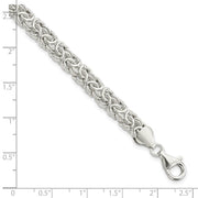 6.5mm Sterling Silver Hollow Byzantine Chain Bracelet, 7.5 Inch