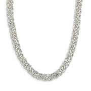 6.5mm Sterling Silver Hollow Byzantine Chain Necklace, 20 Inch