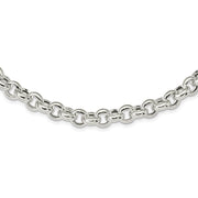 10mm Sterling Silver Hollow Rolo Chain Necklace, 24 Inch