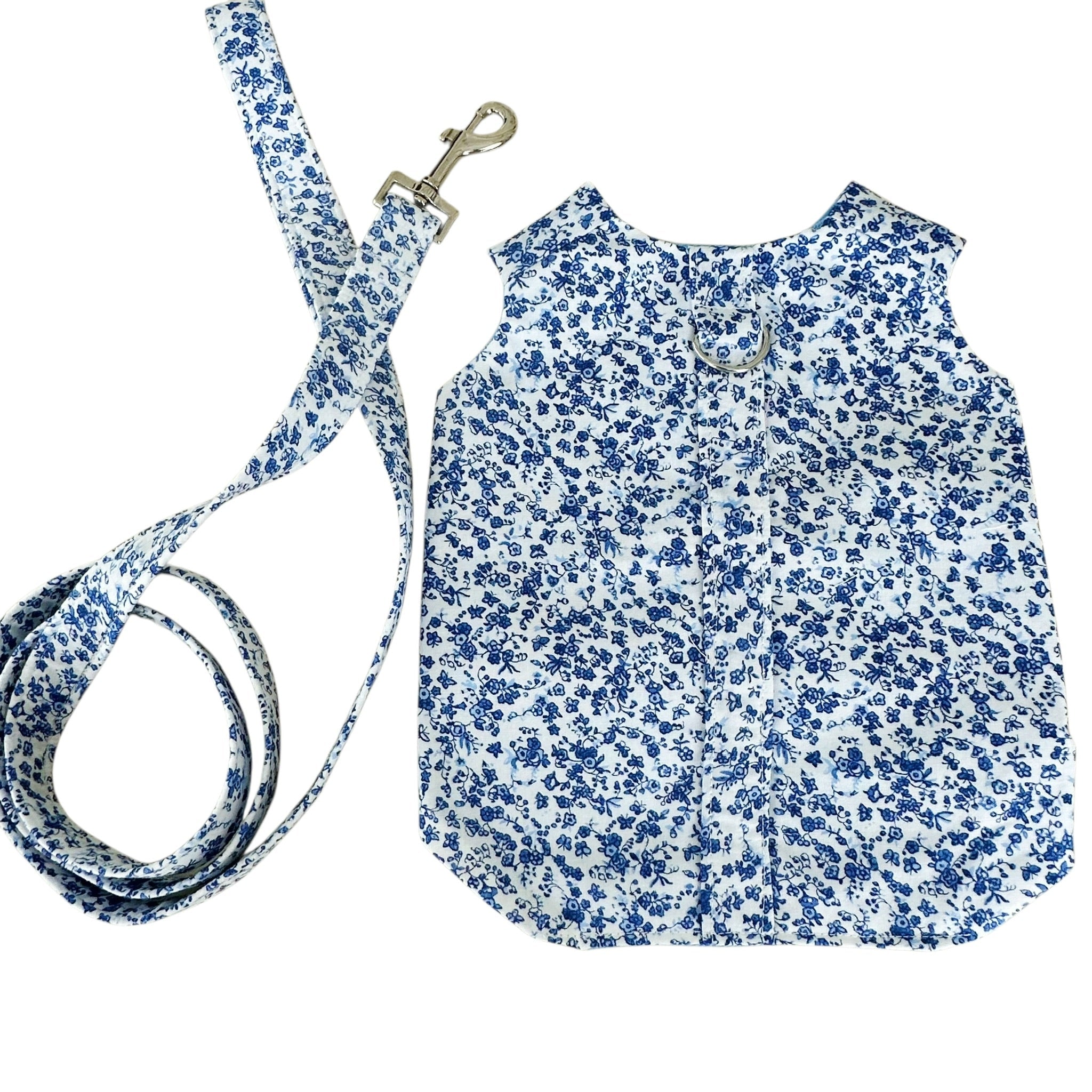Blue Floral Toile Leash