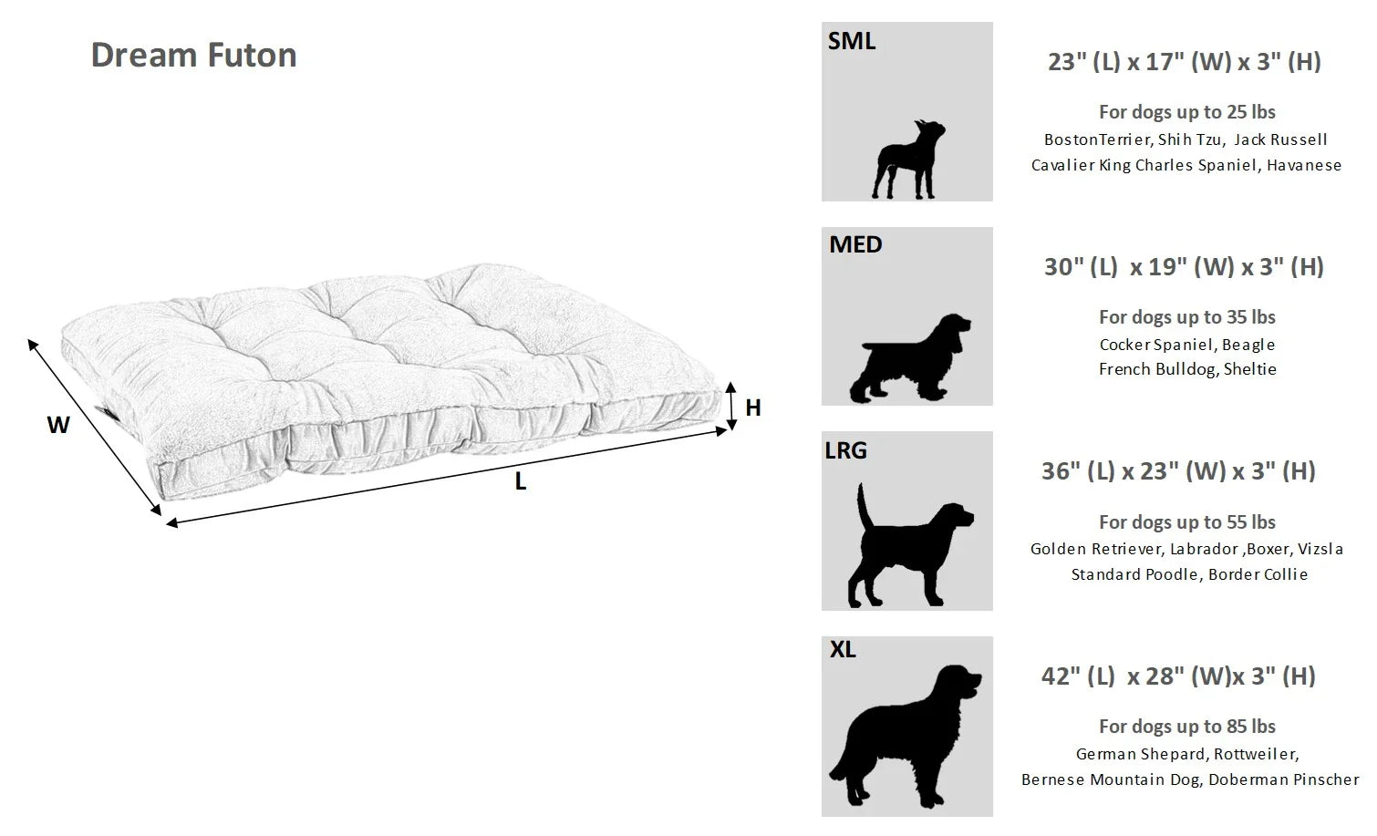 Bowsers Dream Futon Dog Bed in fluffernutter