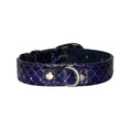Load image into Gallery viewer, XS/S 7”-14” Navy Blue Custom Snake Collar/Custom Silver Oval Italian Hardware
