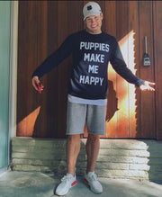 Puppies Make Me Happy Sweatshirt | Present for Dog Owners