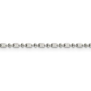 1.5mm Sterling Silver Solid Fancy Beaded Chain Necklace