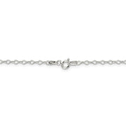 2.25mm Sterling Silver, Fancy Pendant Chain Necklace, 16 Inch
