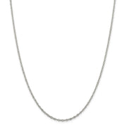2.25mm Sterling Silver, Fancy Pendant Chain Necklace, 24 Inch