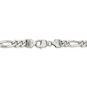 Men's 8mm Sterling Silver, Solid Figaro Chain Necklace