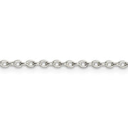 1.6mm Sterling Silver Solid Oval Rolo Chain Necklace