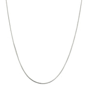 1mm Sterling Silver, Square Solid Snake Chain Necklace
