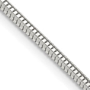 2mm Sterling Silver Diamond Cut Solid Round Snake Chain Necklace