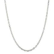 3.5mm Sterling Silver D/C Solid Elongated Cable Chain Necklace