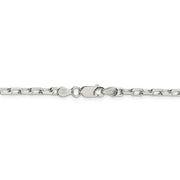 3.5mm Sterling Silver D/C Solid Elongated Cable Chain Necklace