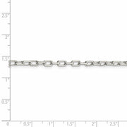 3.5mm Sterling Silver D/C Solid Elongated Cable Chain Necklace
