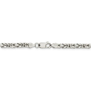 3.25mm, Sterling Silver, Solid Byzantine Chain Necklace