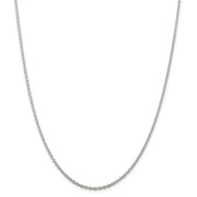 2.25mm Sterling Silver Classic Solid Cable Chain Necklace