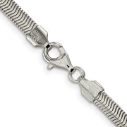 4.2mm Sterling Silver Solid Flat Oval Snake Chain Necklace