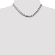 6.25mm, Sterling Silver Solid Flat Oval Snake Chain Necklace