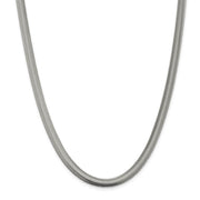 6.25mm, Sterling Silver Solid Flat Oval Snake Chain Necklace