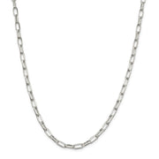 5mm, Sterling Silver Elongated Open Cable Chain Necklace