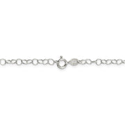 3.5mm, Sterling Silver Fancy Solid Cable Link Necklace