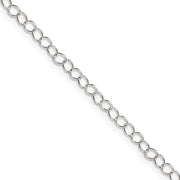 3.5mm, Sterling Silver Fancy Solid Cable Link Necklace
