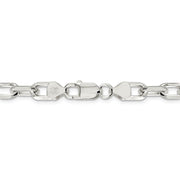 Men's 7.5mm Sterling Silver D/C Solid Elongated Cable Chain Necklace