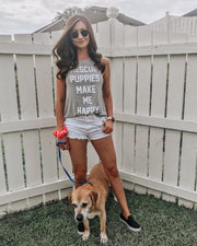 Rescue Puppies Make Me Happy Tank | Gift for Dog Moms
