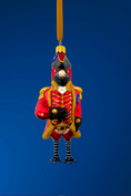 Load image into Gallery viewer, Cardinal Founding Feather Glass Ornament 
