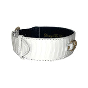 Matte white Snake With Gold Classic Hardware
